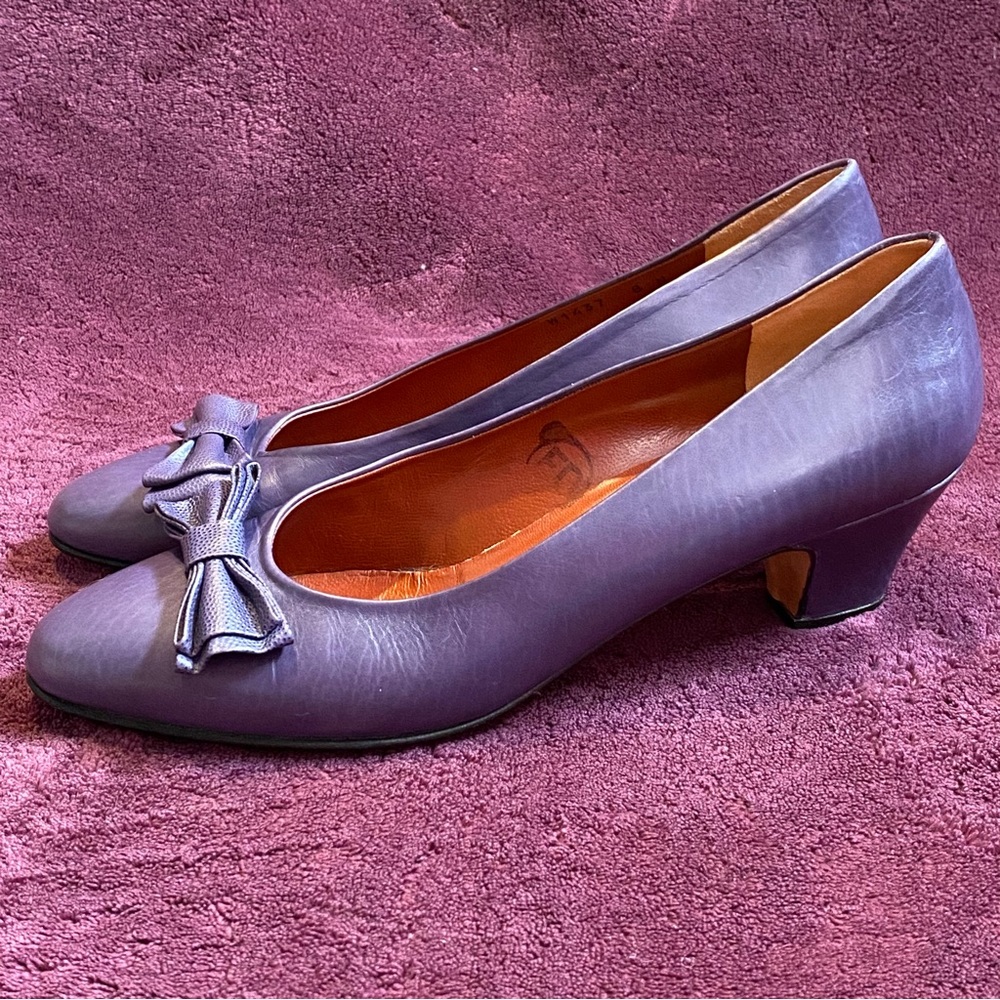 RARE! Vintage Cole Haan Concord Grape Handmade Italian Leather 3” Pumps (8 N)